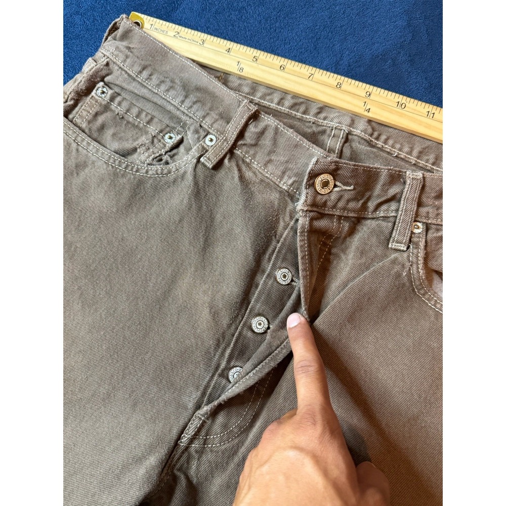 Vtg Levis 501 Brown Jeans Mens 34x27 Made In Columbia Button Fly Straight Leg